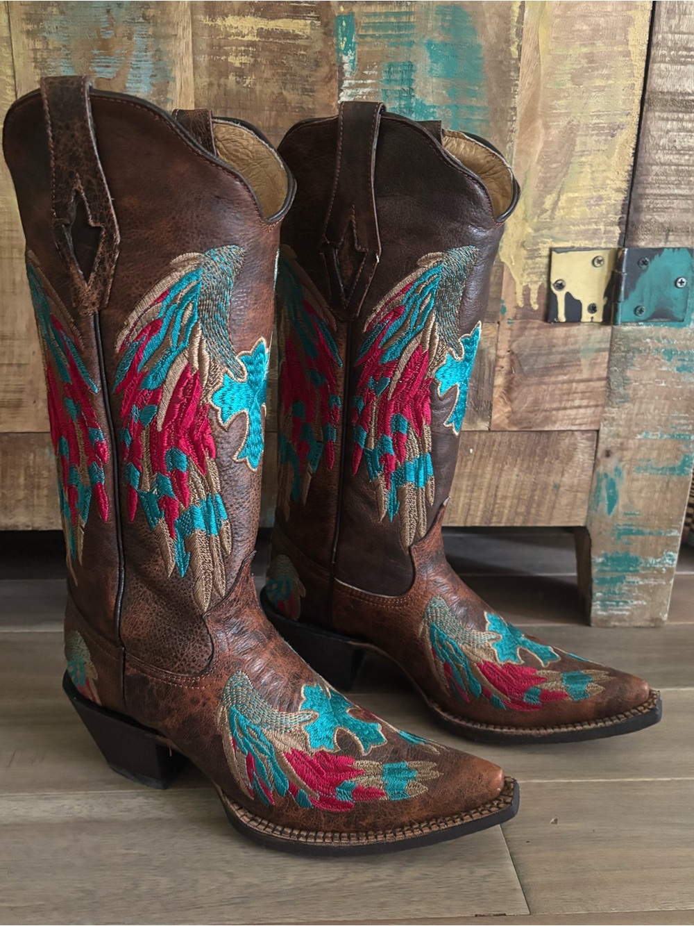 Tanner Mark Leather Cross Boots NWOT - Picture 4 of 8